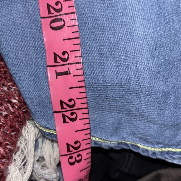 Guess Blue Embroidered  hoodie light Jean Jacket Sz S - Picture 6 of 8